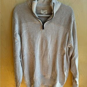 Field & Stream Men's Tan Zip-Up Sweater Vintage